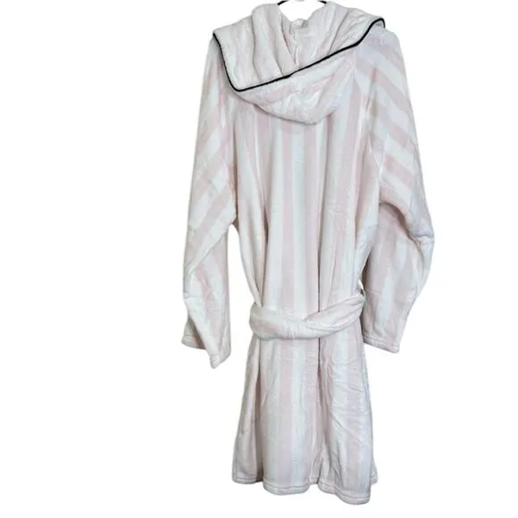 NWT VICTORIA'S SECRET FLEECE ICONIC STRIPE LONG SLEEVE PLUSH HOODIE ROBE XL/XXL