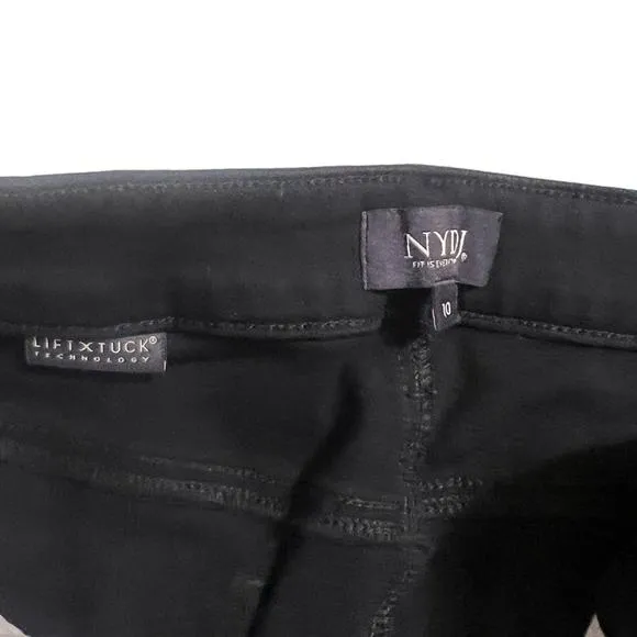 NYDJ Alena Black Cuffed Capri Jeans Size 10