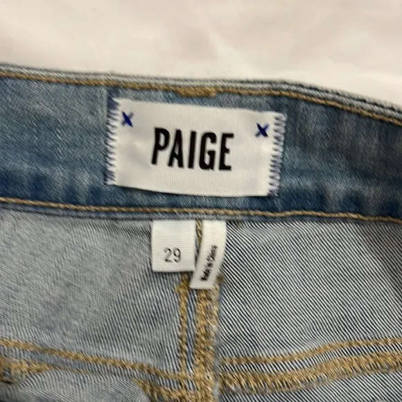 Paige Hoxton Straight Ankle Pearl Denim Jeans Size 29 Feminine Fun Western Girly