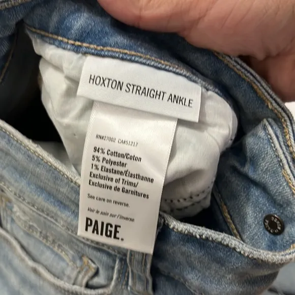 Paige Hoxton Straight Ankle Pearl Denim Jeans Size 29 Feminine Fun Western Girly