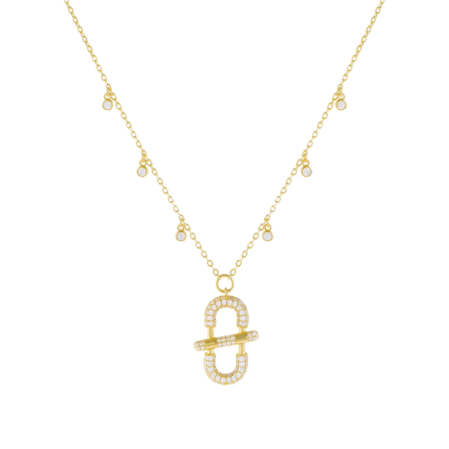 Pavé Toggle Bezel Necklace
