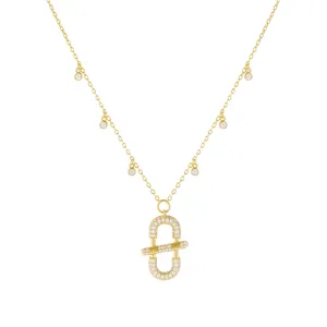 Pavé Toggle Bezel Necklace