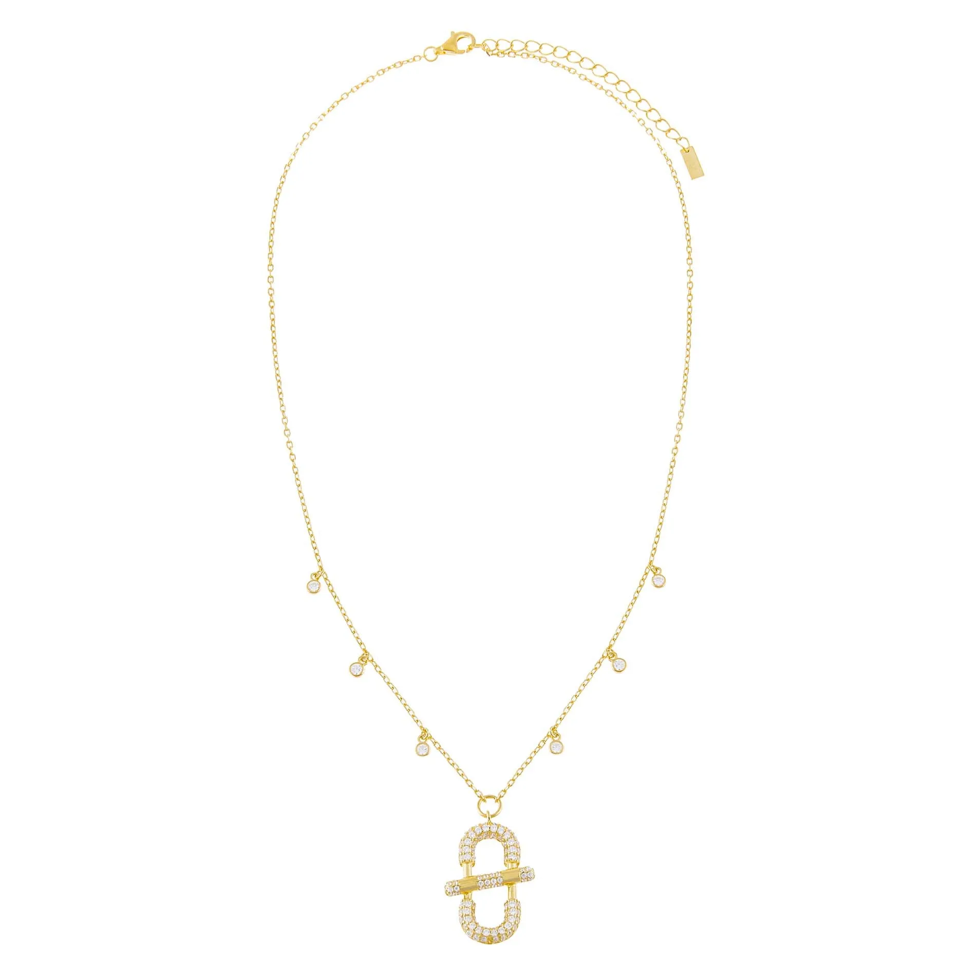 Pavé Toggle Bezel Necklace