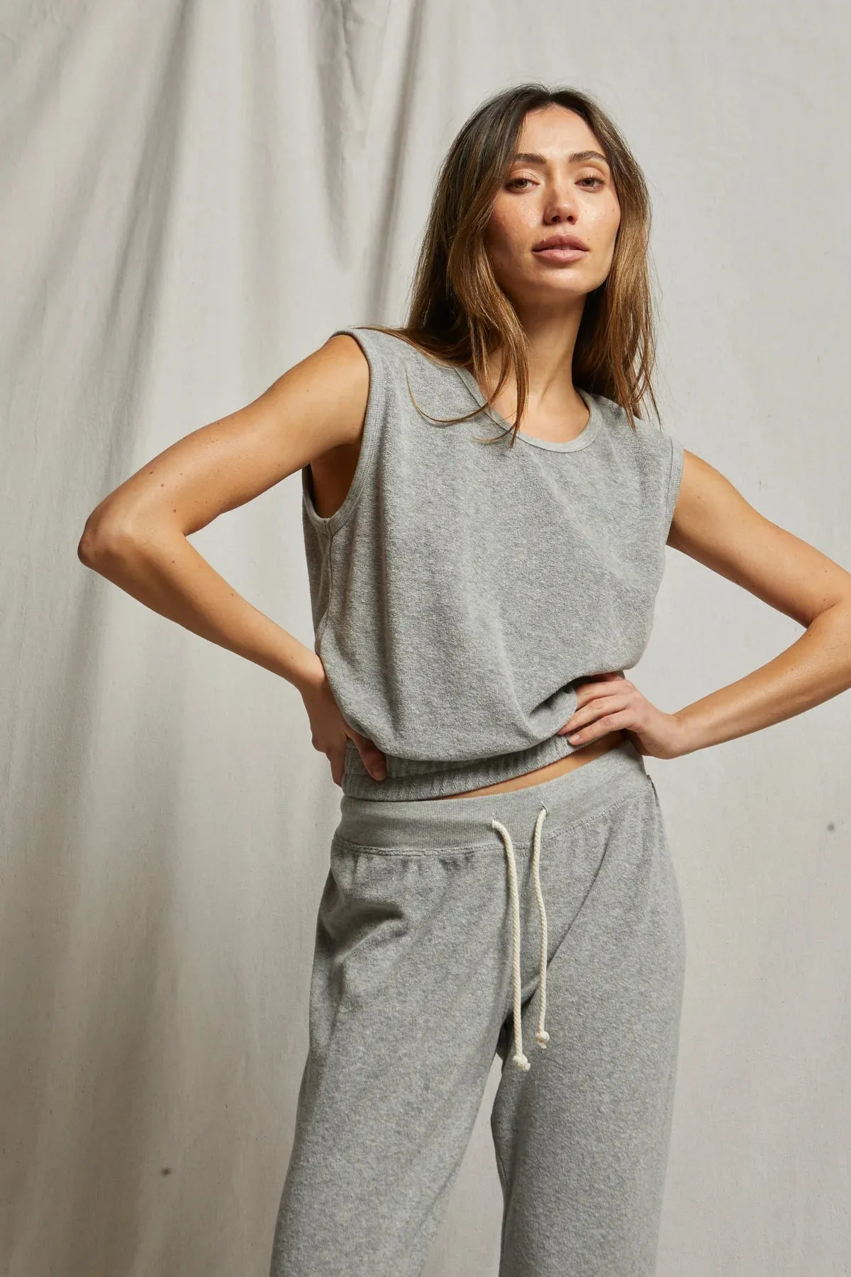 Perfect White Tee Ellie Loop Terry Banded Tank