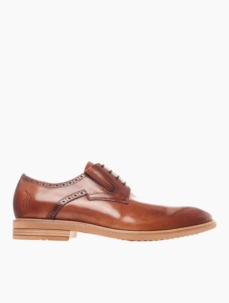 Polo Half Brogue Gibson Lace Up Cognac