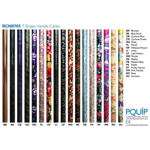 PQUIP T Shape Soft Grip Handle Cane
