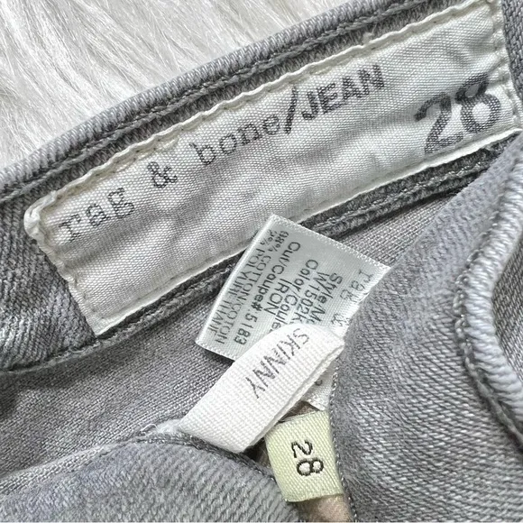 Rag &amp; Bone Gray Full Length Ankle Skinny Jeans