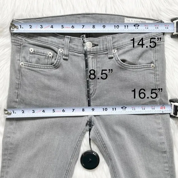 Rag &amp; Bone Gray Full Length Ankle Skinny Jeans