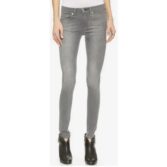 Rag &amp; Bone Gray Full Length Ankle Skinny Jeans