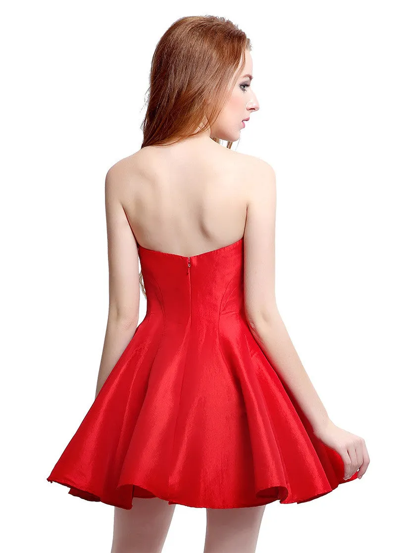 Red Taffeta Homecoming Dress