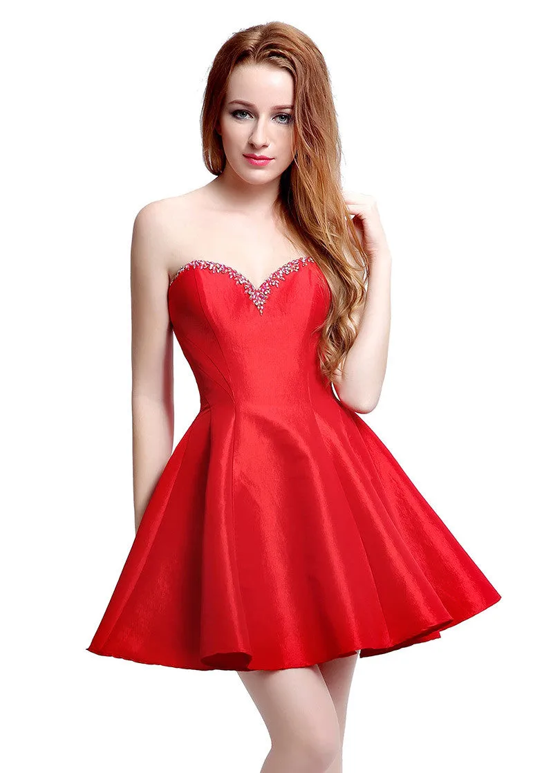 Red Taffeta Homecoming Dress