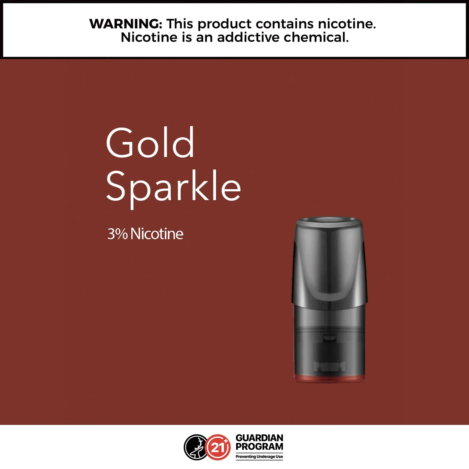 RELX Pods: Gold Sparkle