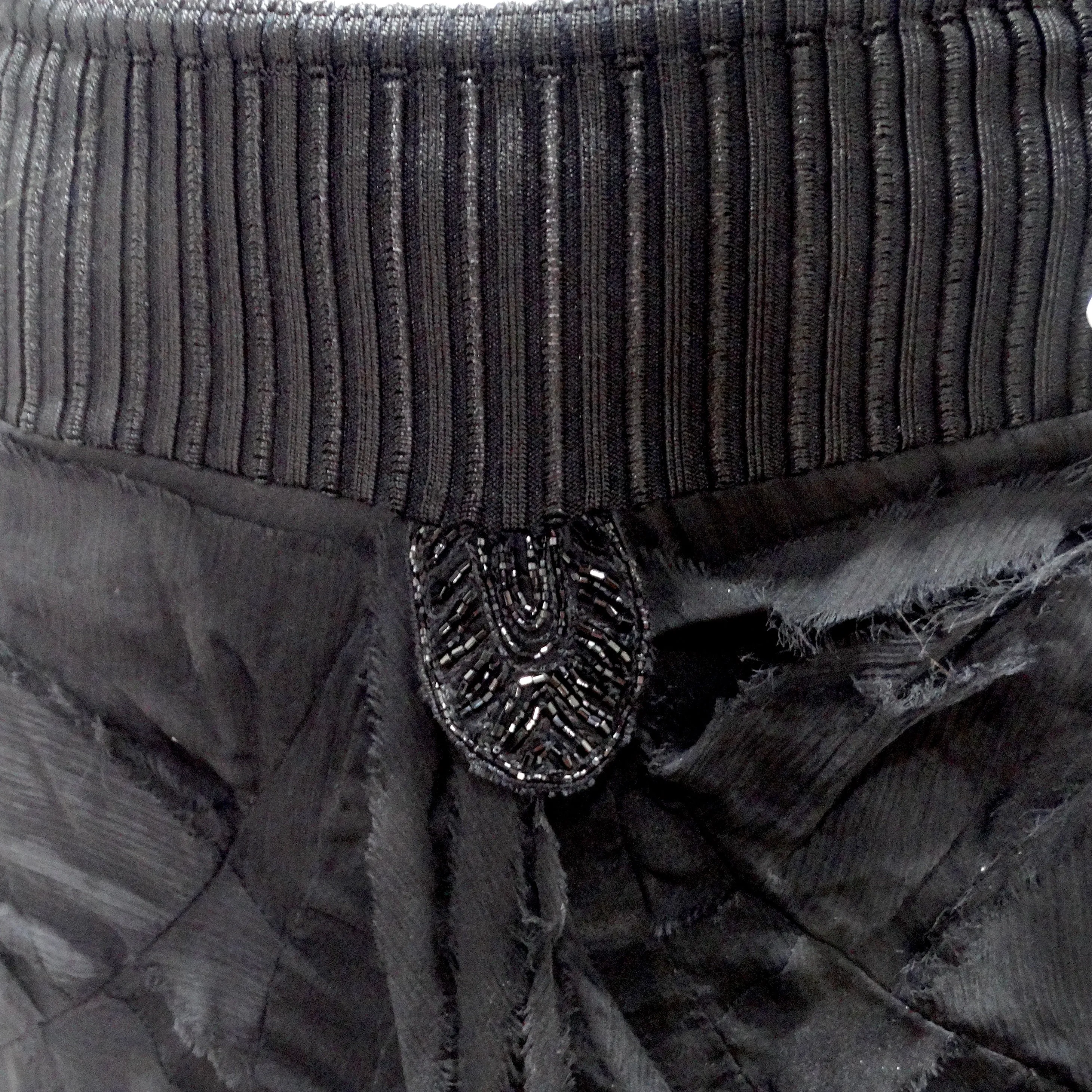 Roberto Cavalli 1990s Black Ruffle Midi Skirt