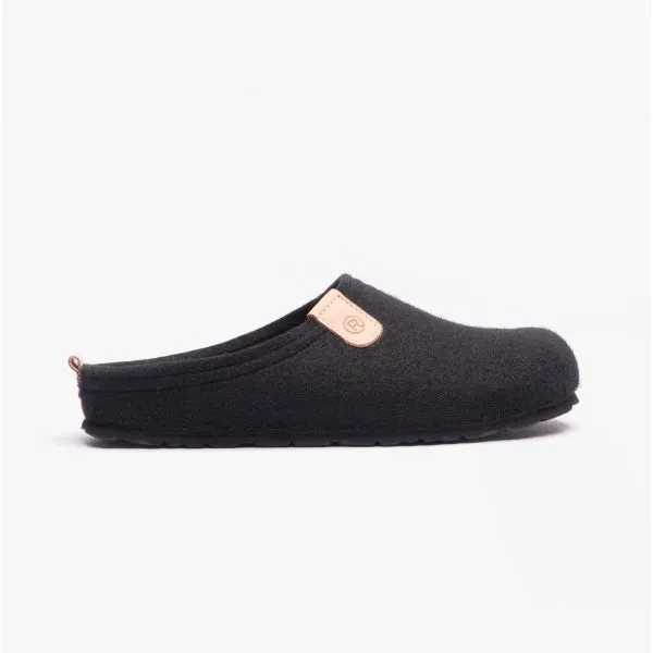 Rohde 6900 Mens Felt Slippers Black