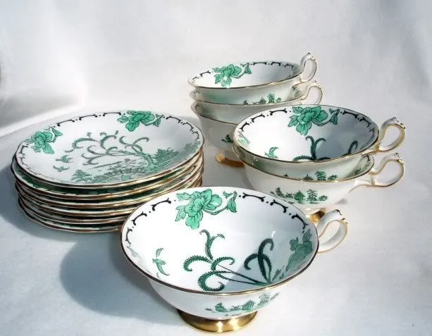 Royal Chelsea Pekin Deco Cups & Saucers