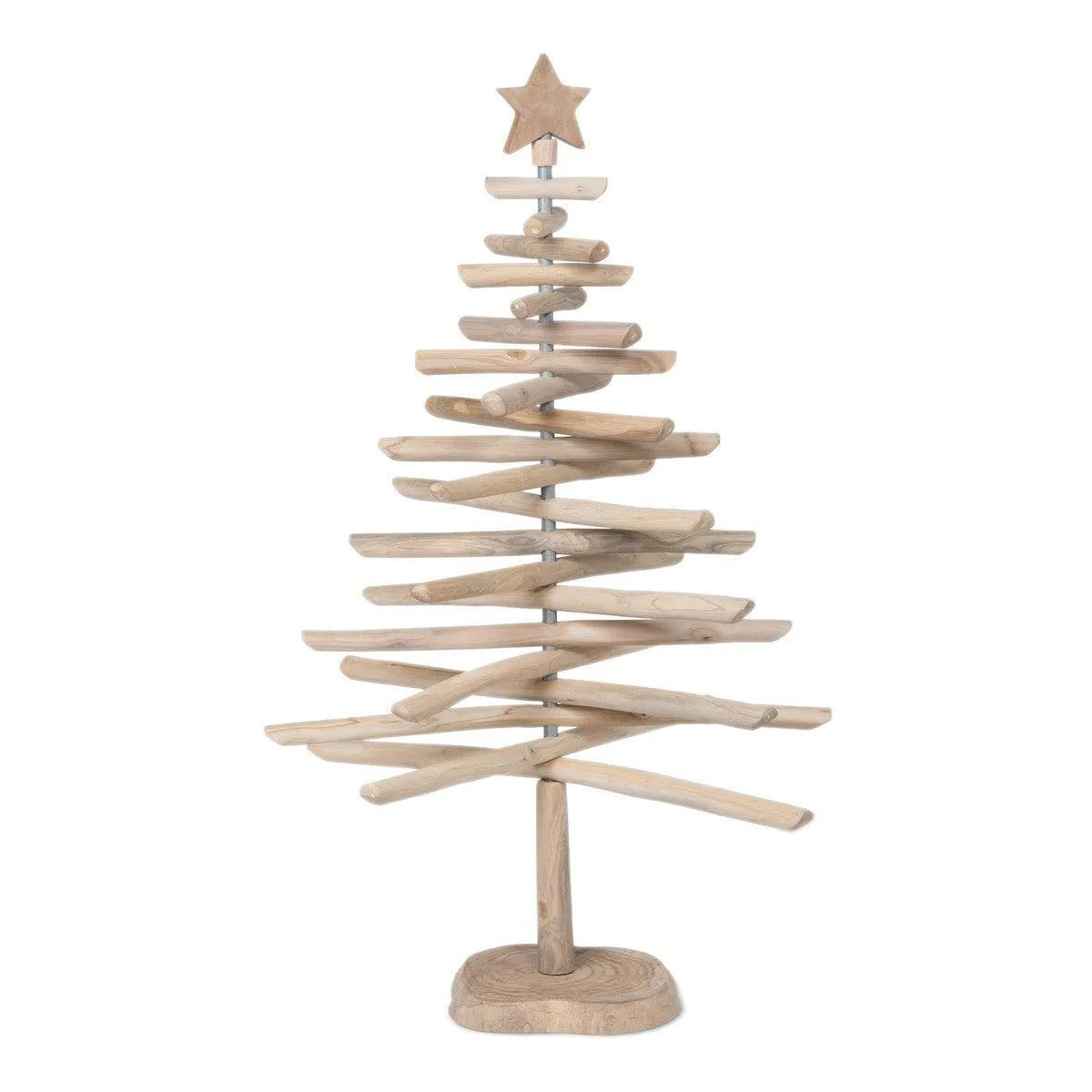 Rustic Teak Wood Christmas Tree, 50 in.