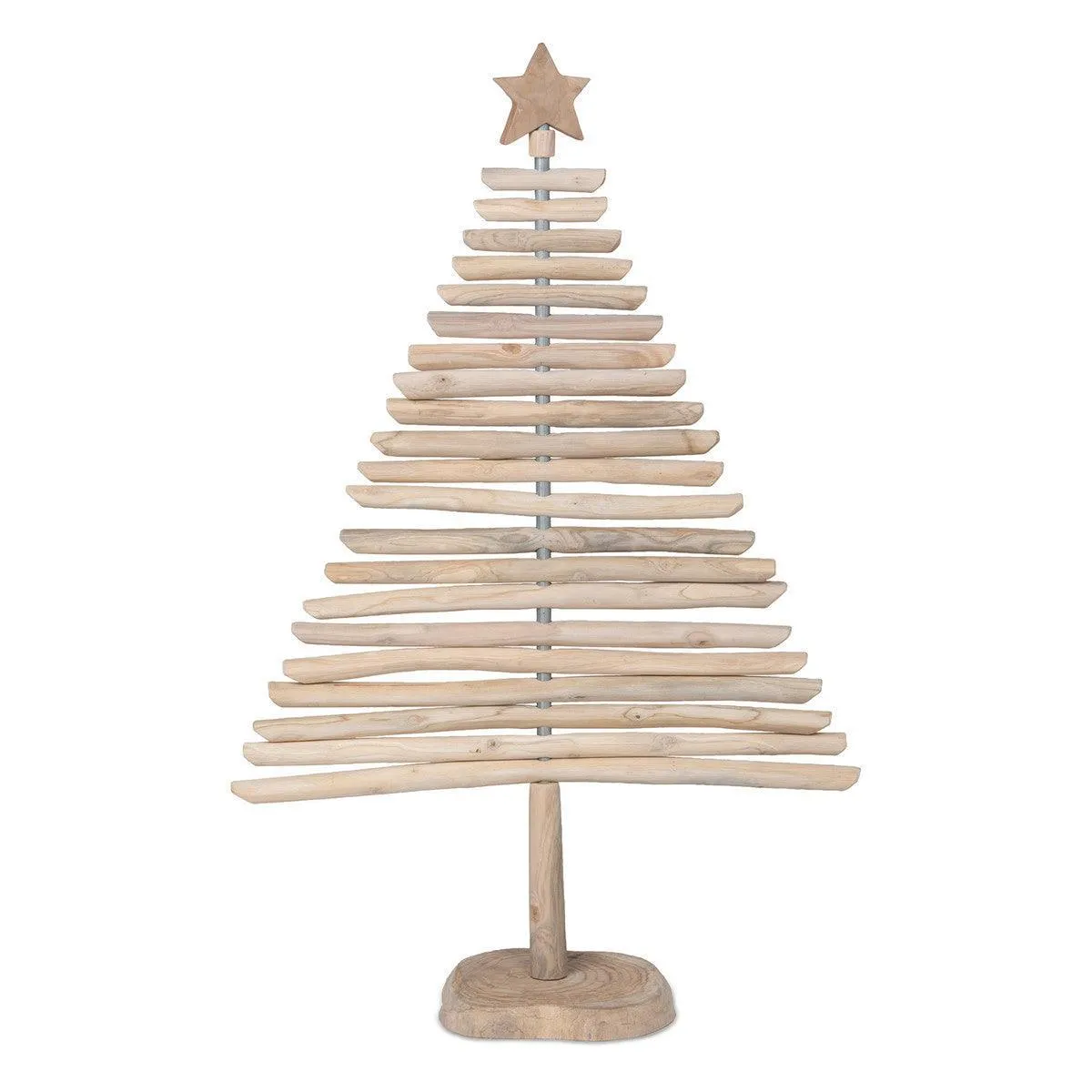 Rustic Teak Wood Christmas Tree, 50 in.