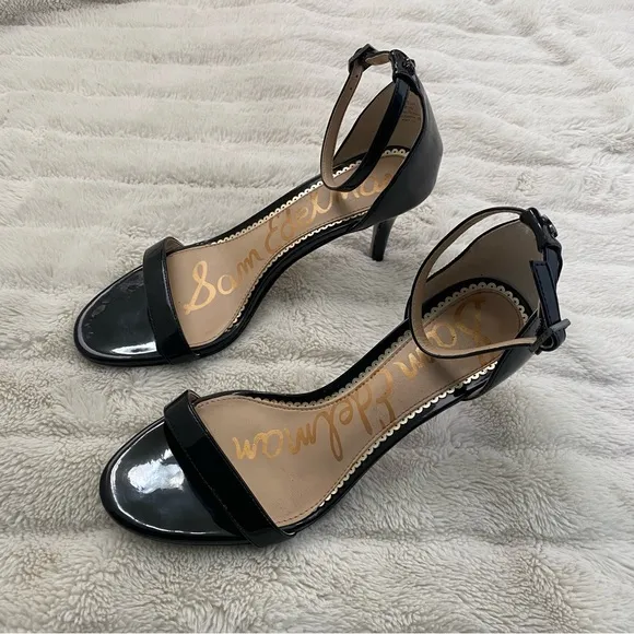 Sam Edelman Ankle Strap Heels Black Size 8.5