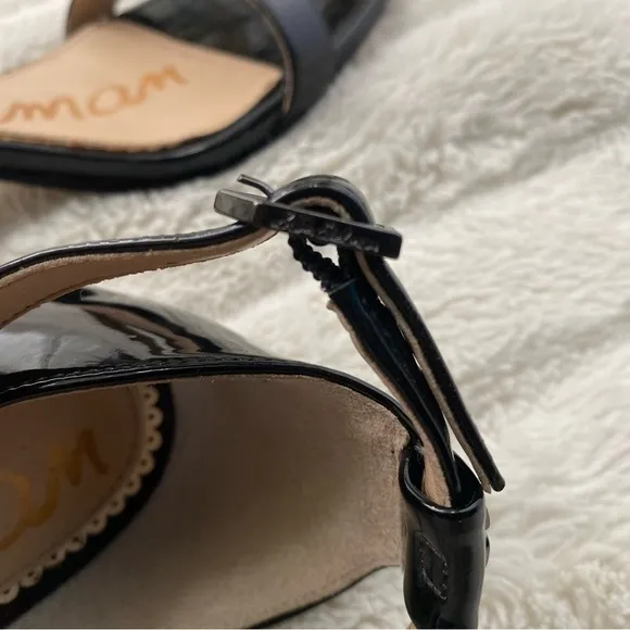 Sam Edelman Ankle Strap Heels Black Size 8.5