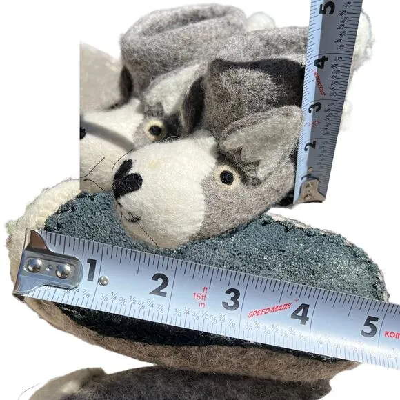 Sew Heart Felt England Dog Kids Slippers Baby Sz 1/2 Years