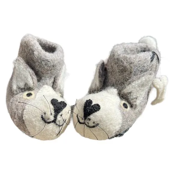 Sew Heart Felt England Dog Kids Slippers Baby Sz 1/2 Years