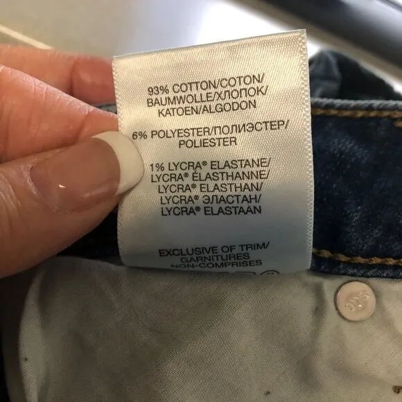 Silver Jeans Size 30W Girlfriend Skinny Mid Rise Blue Raw Hem Ankle Pants NEW
