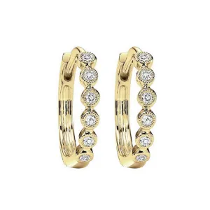 Silver (SLV 995) Cubic Zirconia Hoop Earring -  1/8 ctw