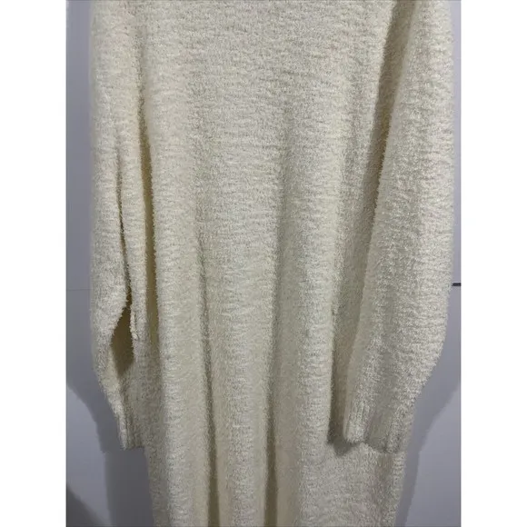 SKIMS Cozy Knit Robe Bone With Pockets Size 4X/5X Comfy Loungewear Long No Belt