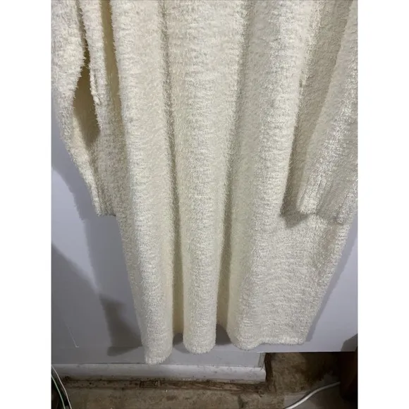 SKIMS Cozy Knit Robe Bone With Pockets Size 4X/5X Comfy Loungewear Long No Belt