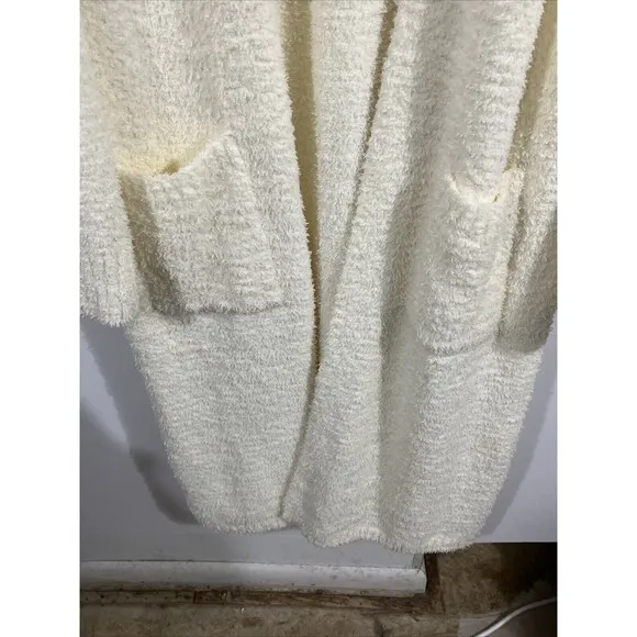 SKIMS Cozy Knit Robe Bone With Pockets Size 4X/5X Comfy Loungewear Long No Belt