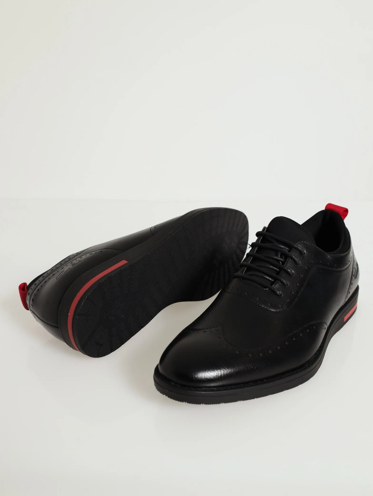 Smart Casual Brogue Lace-Up Shoe - Black