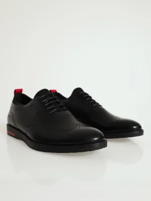 Smart Casual Brogue Lace-Up Shoe - Black