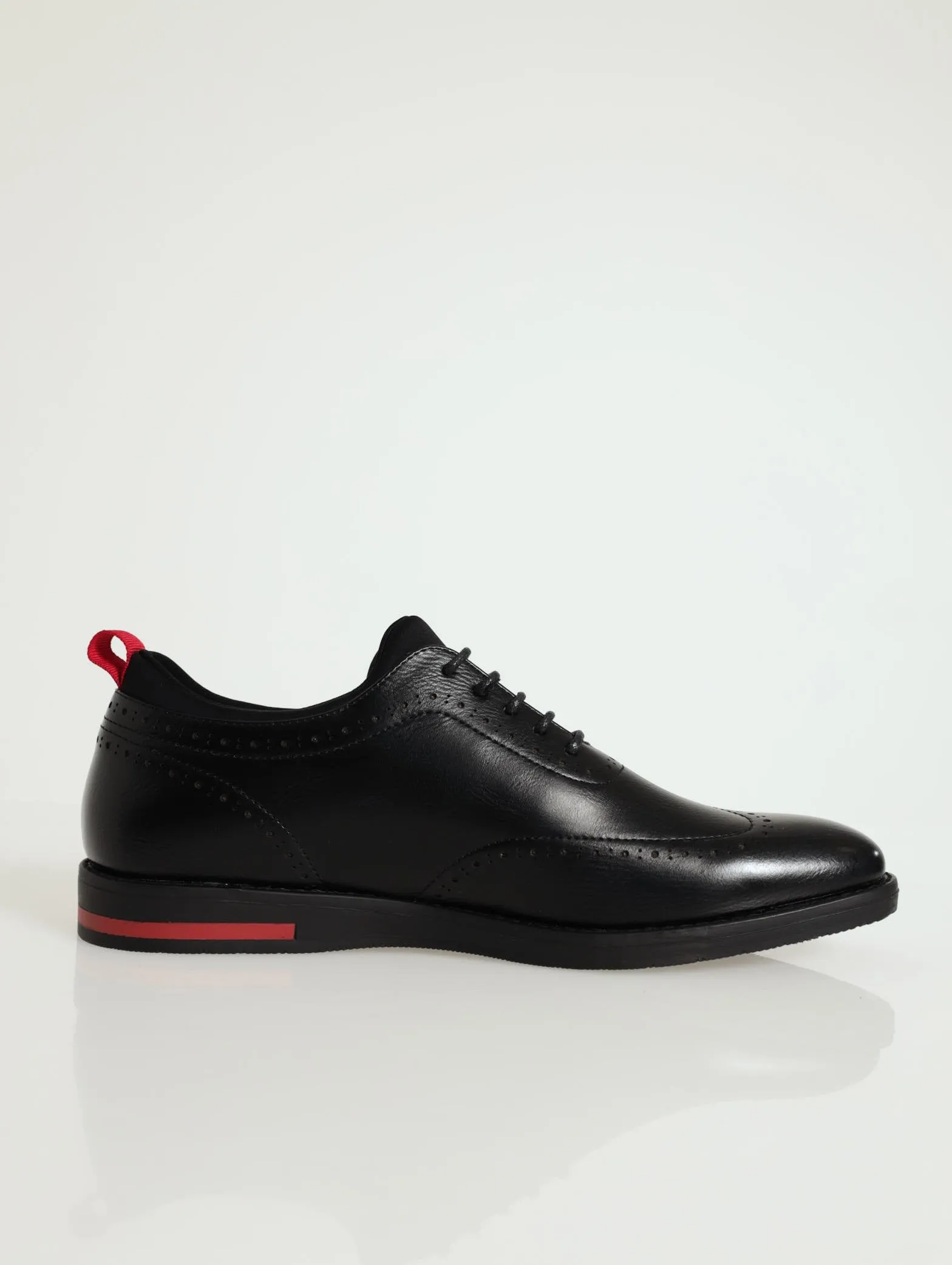 Smart Casual Brogue Lace-Up Shoe - Black