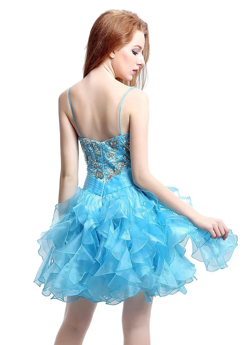 Spaghetti Straps Homecoming Dress