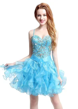 Spaghetti Straps Homecoming Dress