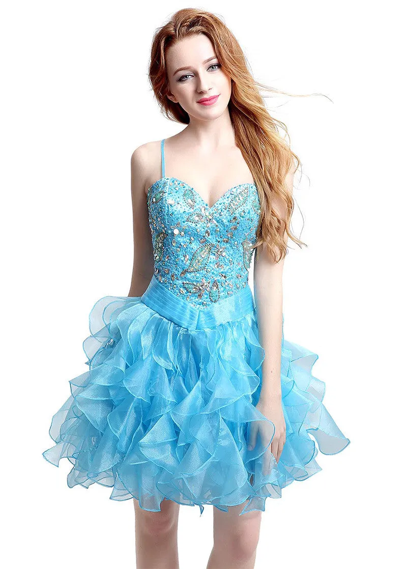 Spaghetti Straps Homecoming Dress