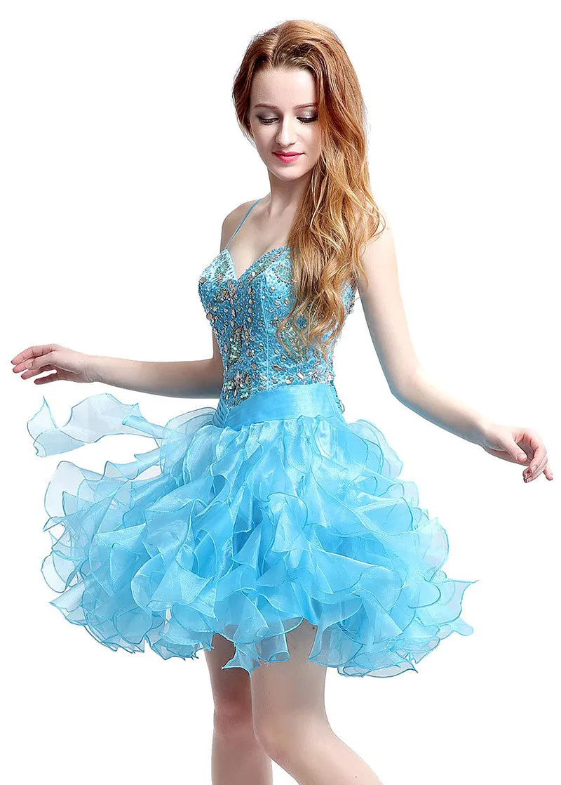 Spaghetti Straps Homecoming Dress