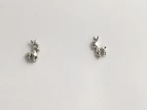 Sterling Silver & Surgical Steel tiny donkey stud earrings-burro, donkeys, mule