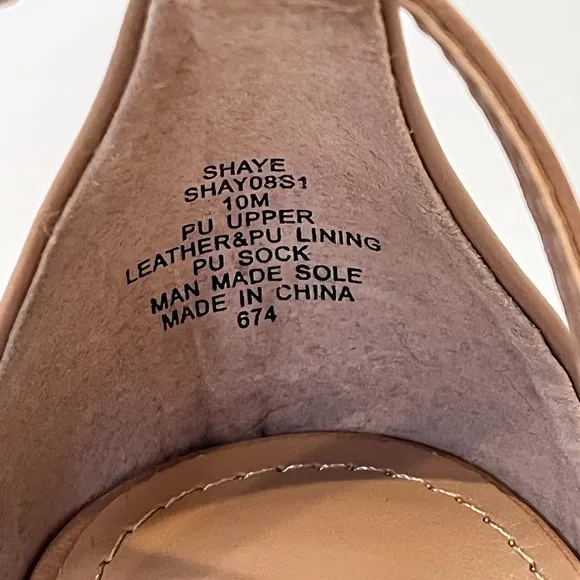 Steve Madden Tan Shaye Square Toe Heels Ankle Strap Size 11