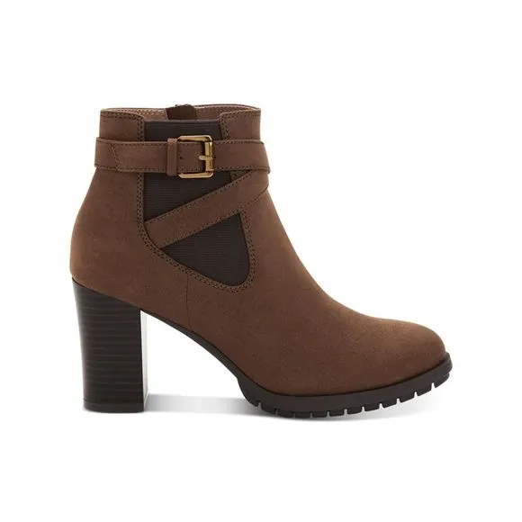 STYLE &amp; COMPANY Womens Brown Goring Laleen Almond Toe Block Heel Booties 11 M