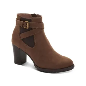 STYLE &amp; COMPANY Womens Brown Goring Laleen Almond Toe Block Heel Booties 11 M