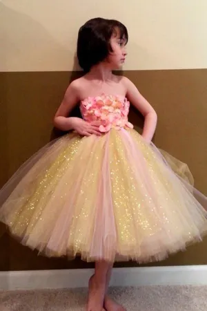 Sweet Ball Gown Strapless Tulle Ankle-length Bowknot Flower Girl Dresses OHR003