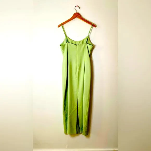 t. carolyn womans size 14 formal green strappy beaded maxi dress