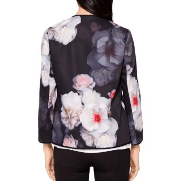 Ted Baker ‘Needine’ Chelsea Cord Trim Floral Jacket Size 1, U.S. Size 4 (Small)