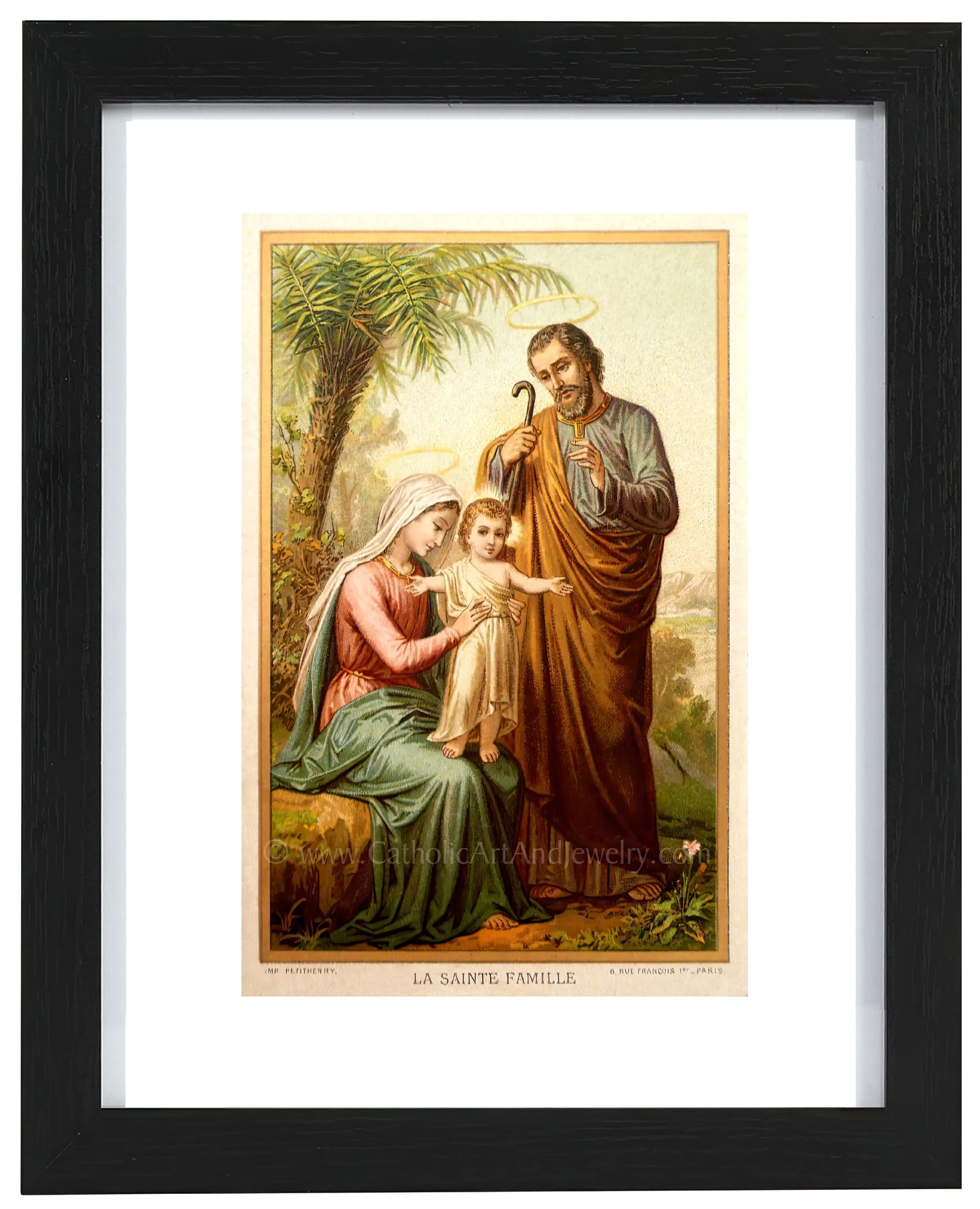 The Holy Family in Egypt – Based on an Vintage Holy Card – Catholic Art Print – Archival Quality