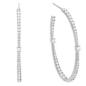 Thin CZ Hoop Earring