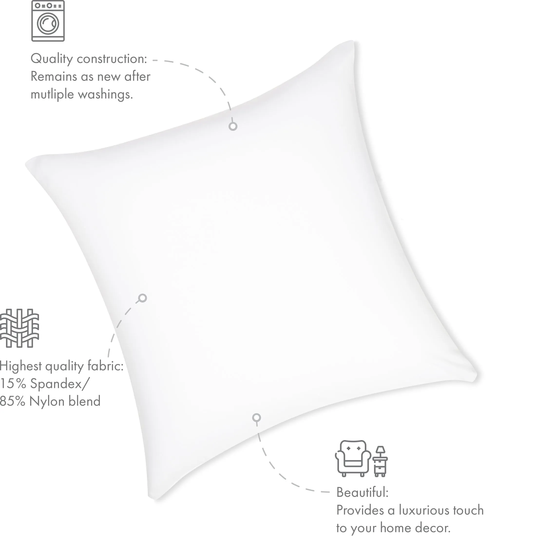 Throw Pillow Cozy Soft Microbead White: 1 Pc