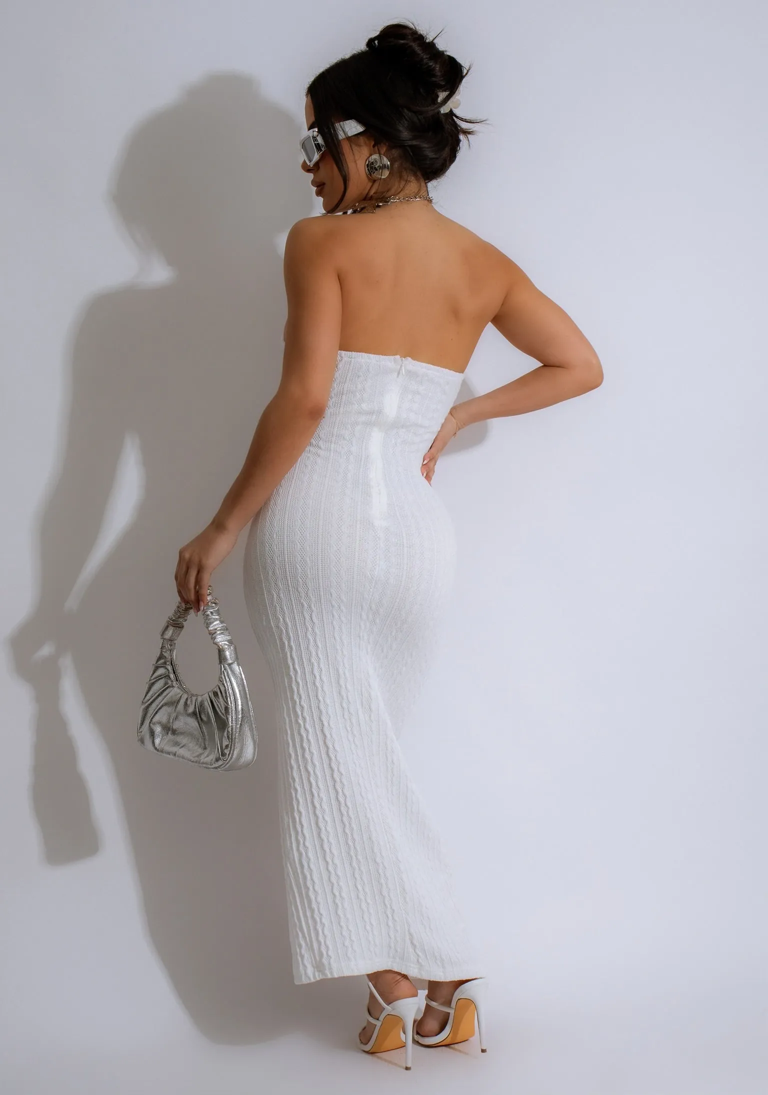 Trend Setter Knit Maxi Dress White