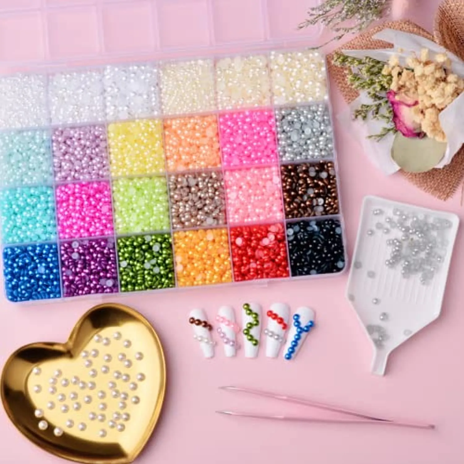 Umillars 13500 Pieces Flatback Nail Art Crystal Rhinestones Mix 24 Colors with Pick Up Tweezer and Picker Wax Pencil for Crafts Clothes Shoes Face Makeup (kit-4)
