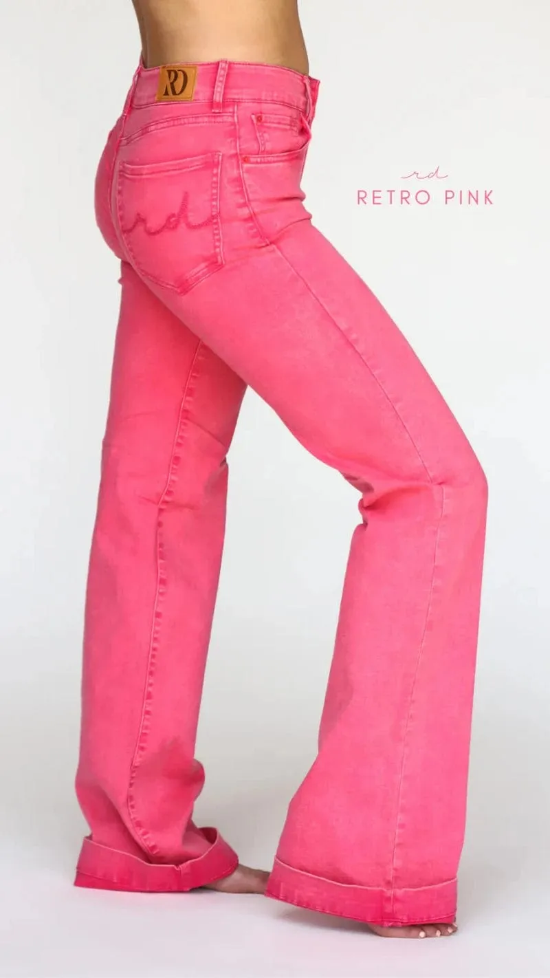Womens Retro Pink Signature Trouser Denim 36L